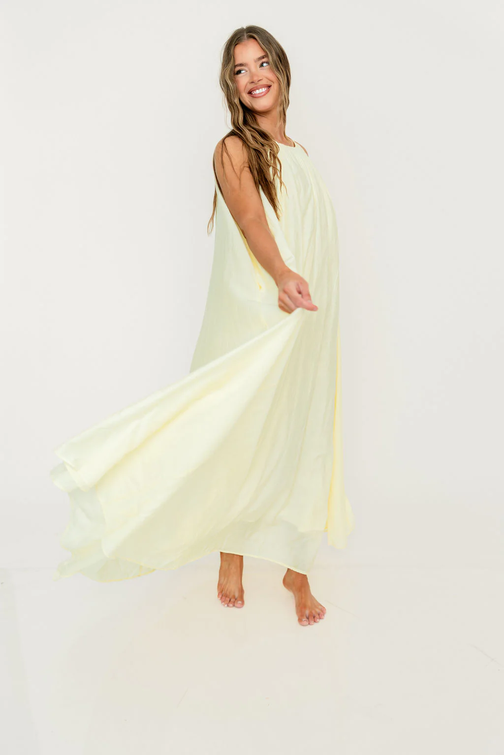 Becca Maxi Dress in Pale Yellow - Bump Friendly - Image 25