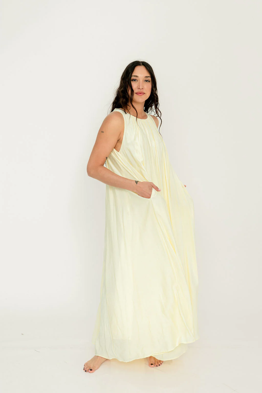 Becca Maxi Dress in Pale Yellow - Bump Friendly - Image 28