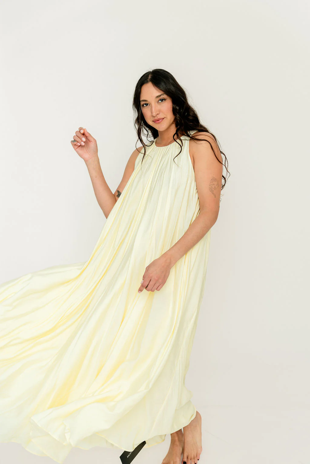 Becca Maxi Dress in Pale Yellow - Bump Friendly - Image 32