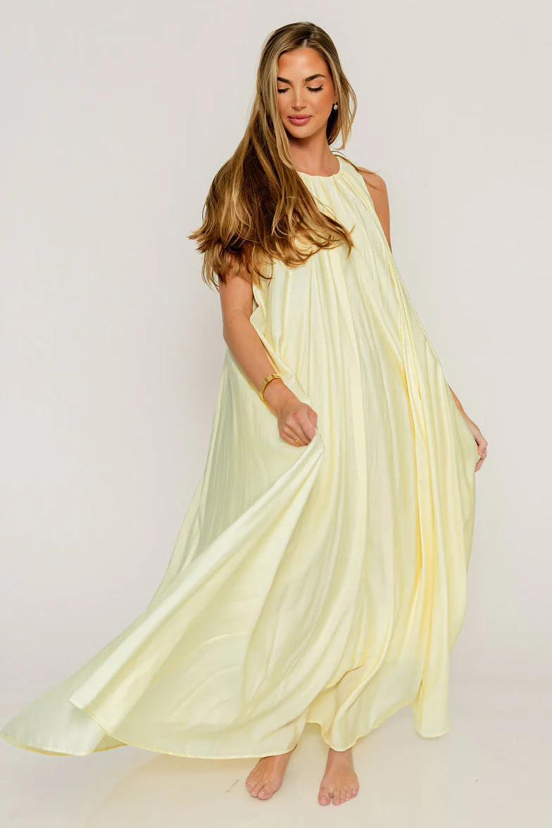 Becca Maxi Dress in Pale Yellow - Bump Friendly - Image 5