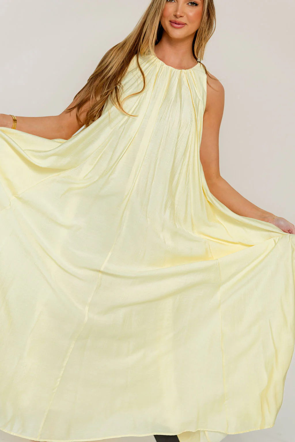 Becca Maxi Dress in Pale Yellow - Bump Friendly - Image 6