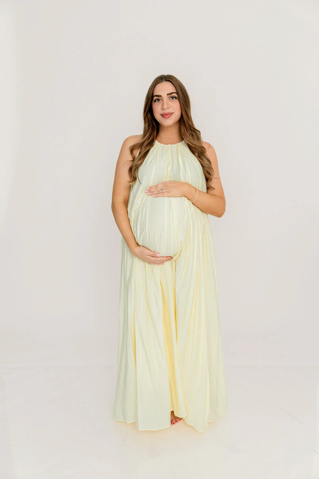Becca Maxi Dress in Pale Yellow - Bump Friendly - Image 9