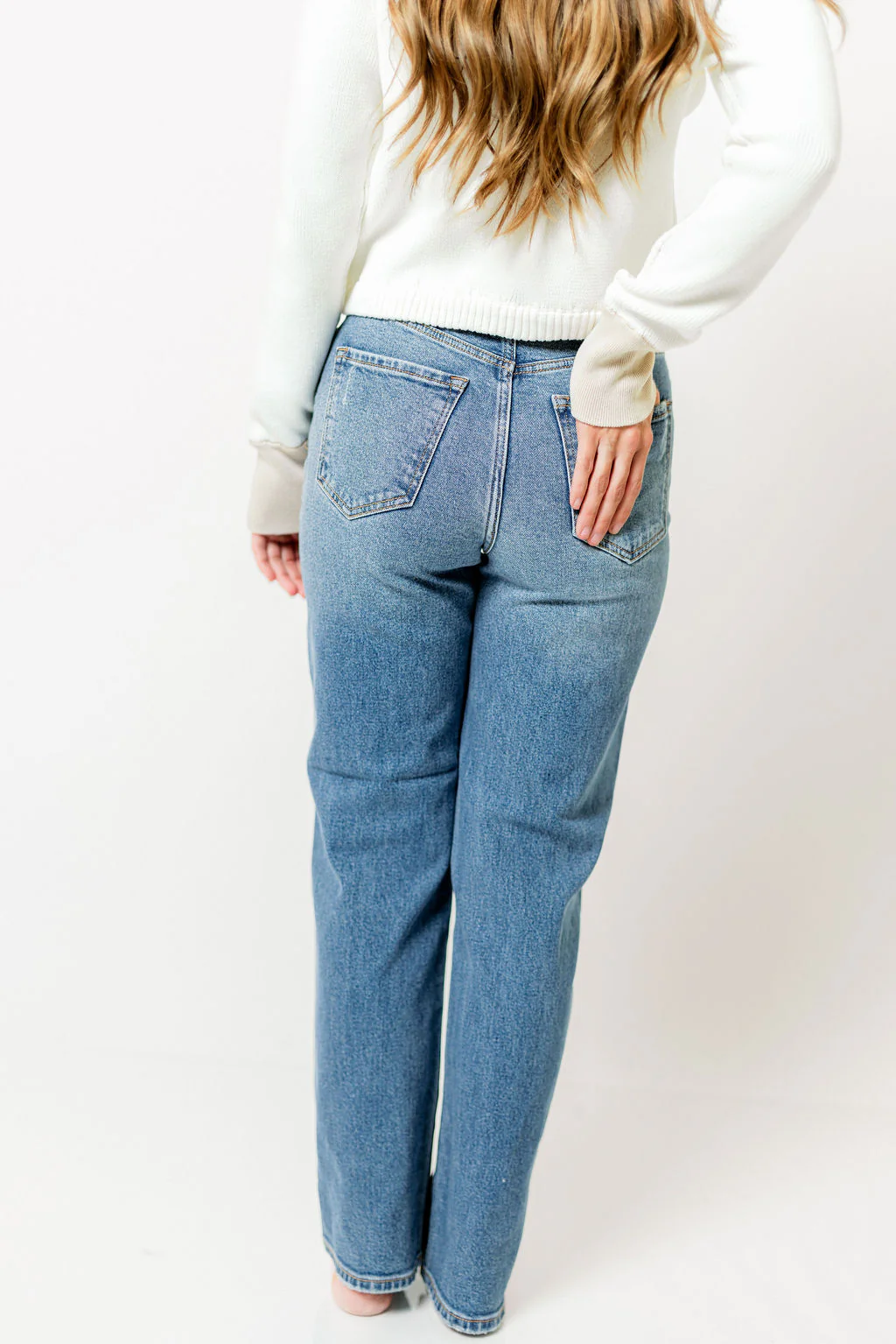 Brady Super High Rise Dad Jean in Medium Denim - Image 5