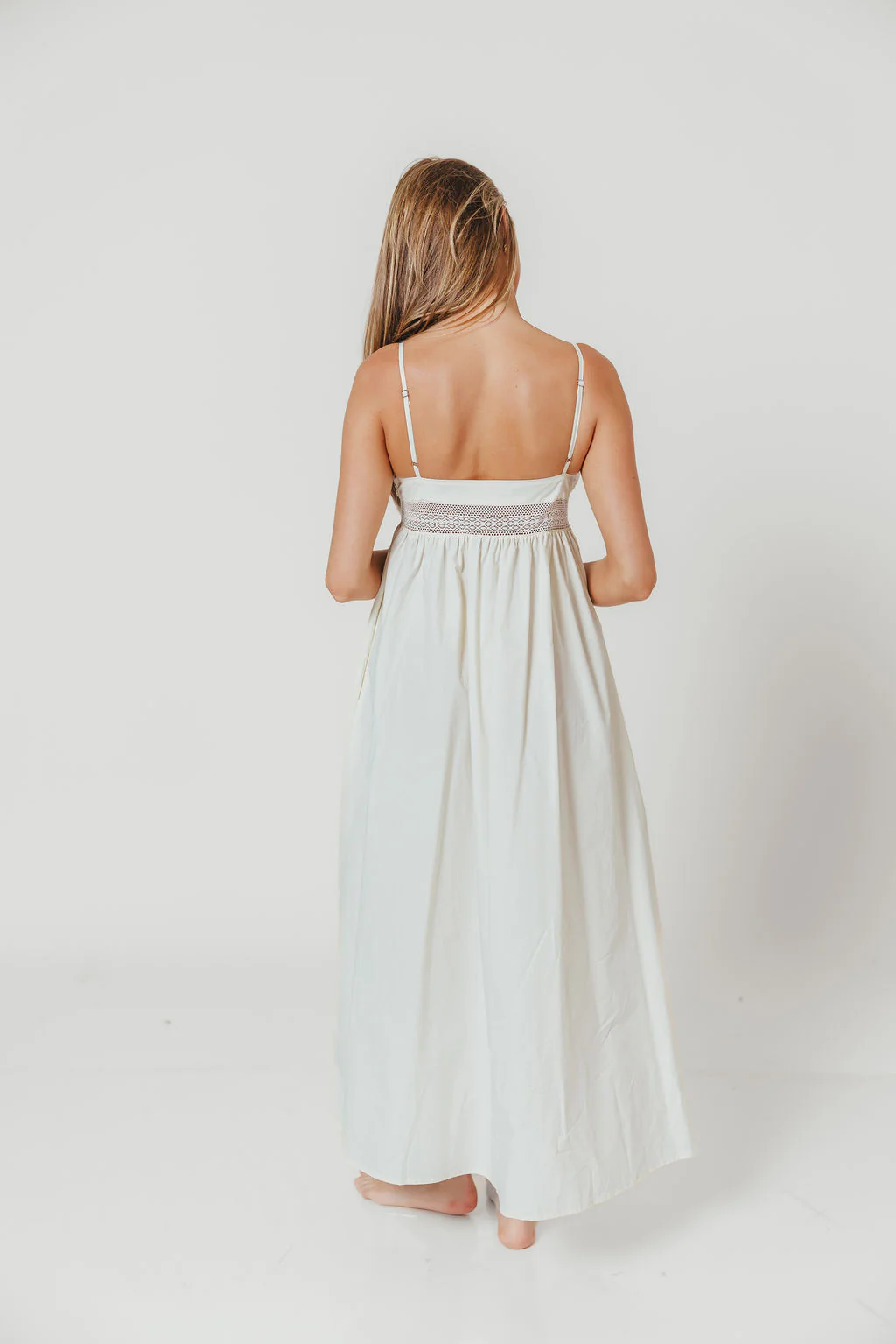 Brea Poplin Midi Dress in Ivory - Image 5