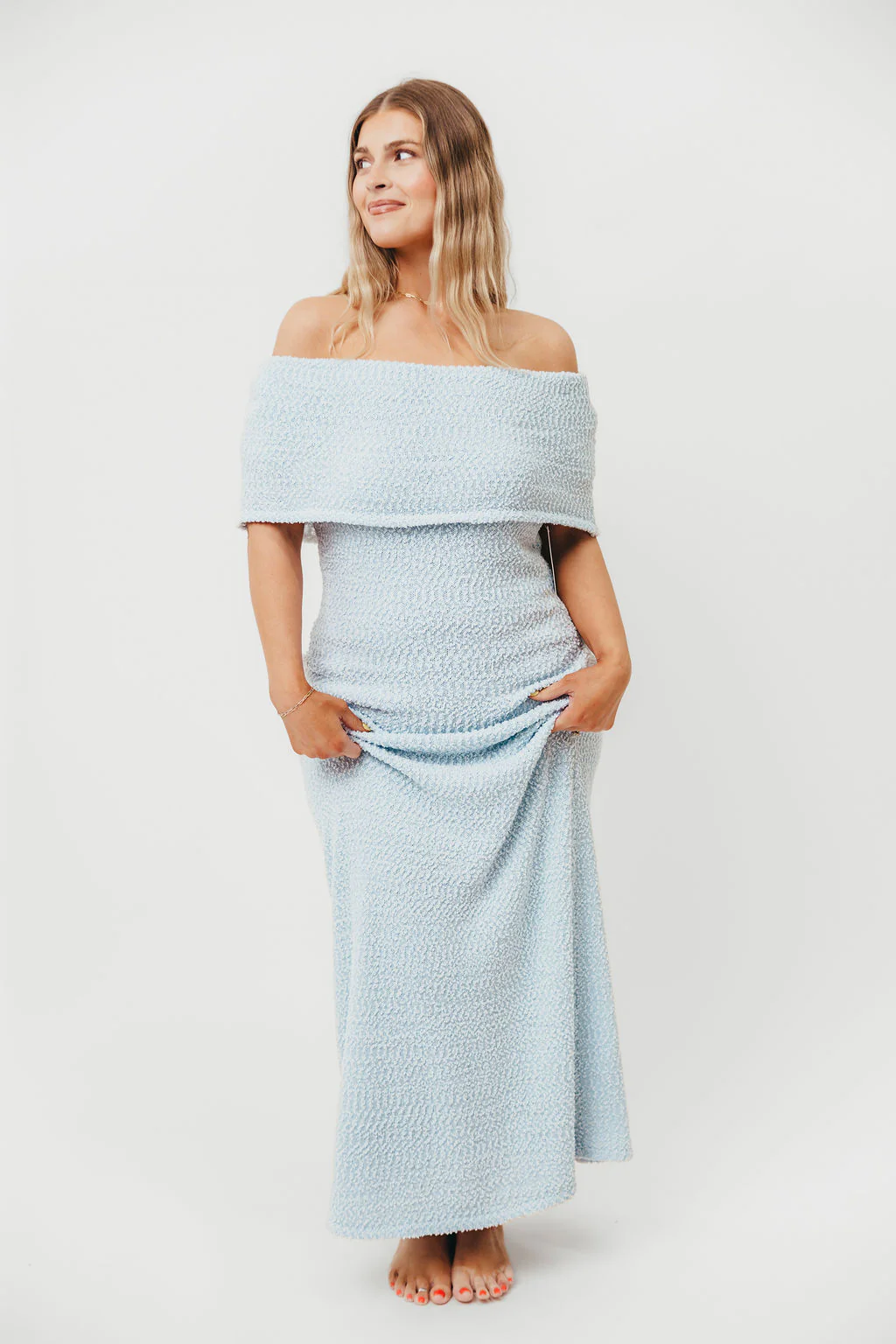 Brit Maxi Dress in Dusty Blue - Bump Friendly - Image 6