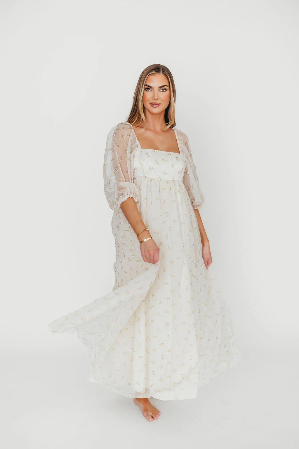 Mona Maxi Dress with Smocking in Butter Floral - Bump Friendly & Inclusive Sizing (S-3XL) - Image 3