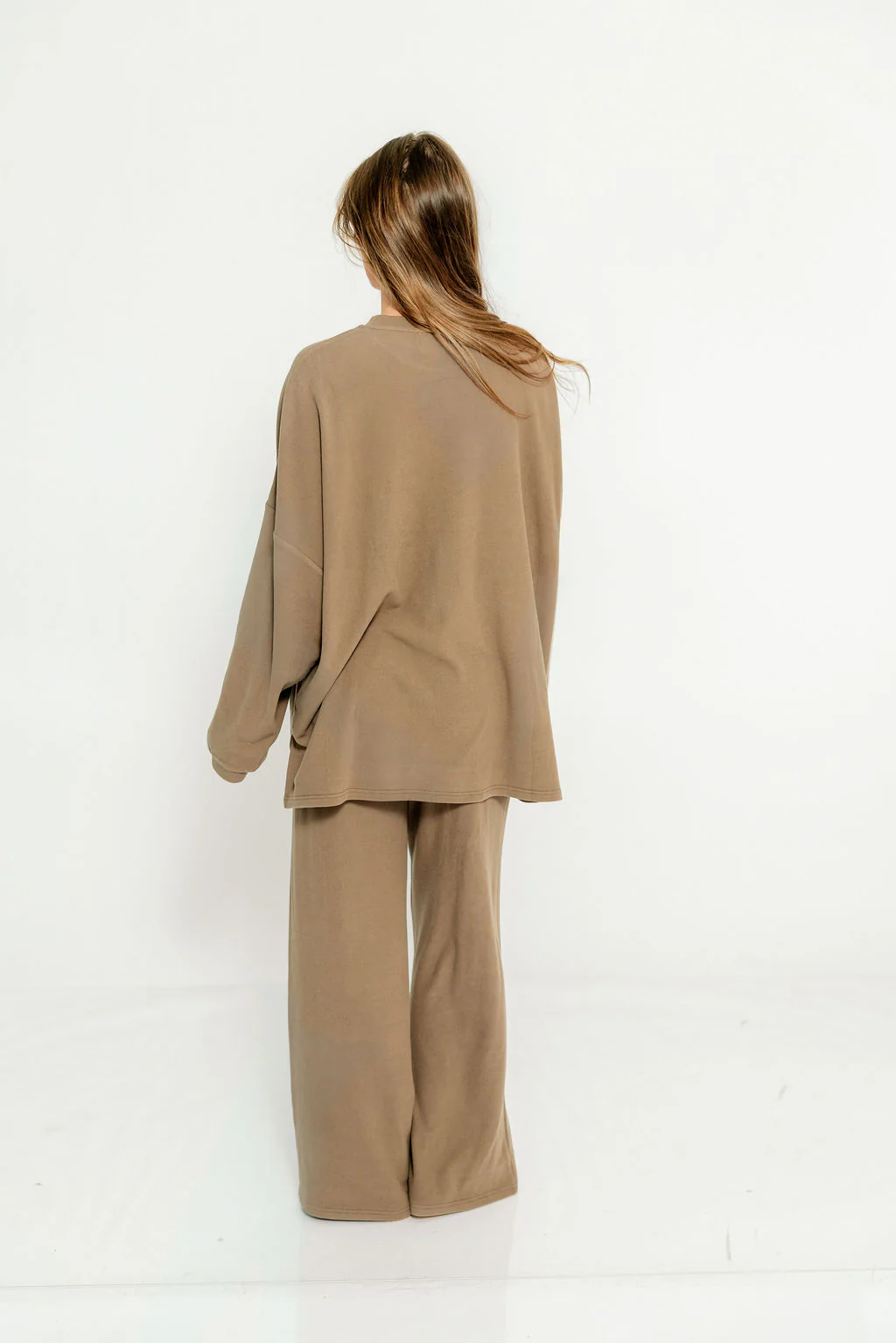 Campbell Fleece Pants in Olive Brown - Image 4