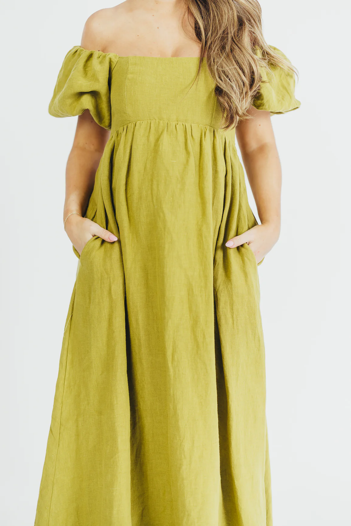 Candace Maxi Dress in Olive - 100% Linen - Bump Friendly - Image 16