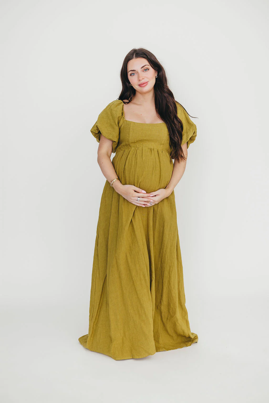 Candace Maxi Dress in Olive - 100% Linen - Bump Friendly - Image 22