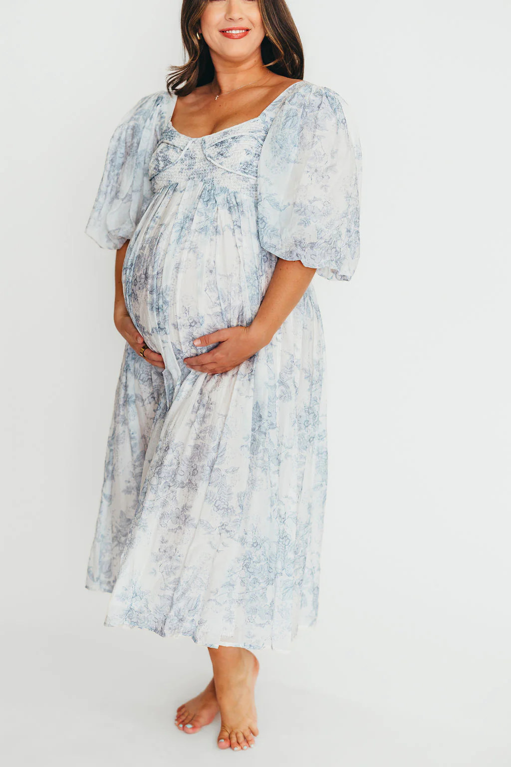 Harlow Maxi Dress in Light Blue Floral - Bump Friendly and Size Inclusive - Image 29
