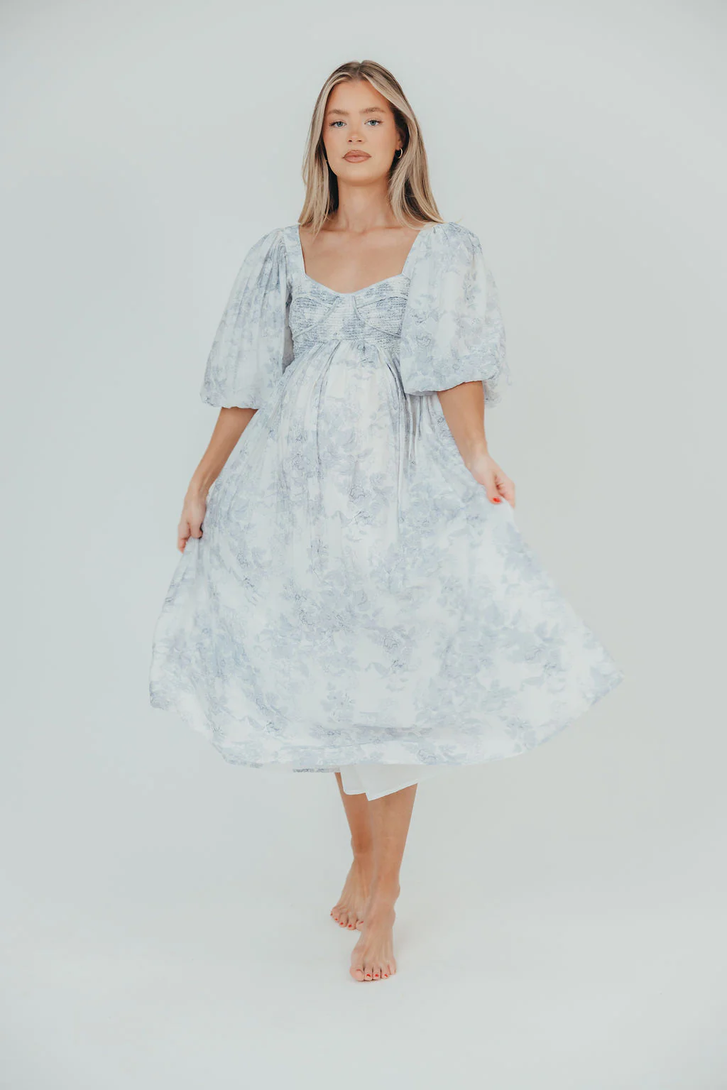 Harlow Maxi Dress in Light Blue Floral - Bump Friendly and Size Inclusive - Image 31