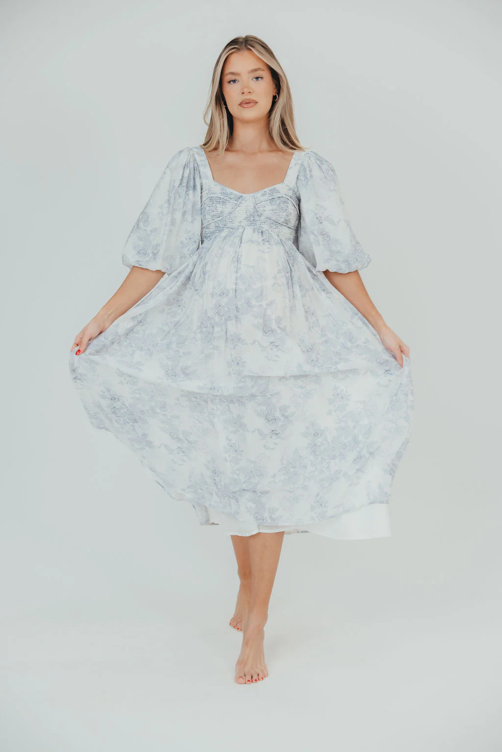 Harlow Maxi Dress in Light Blue Floral - Bump Friendly and Size Inclusive - Image 32