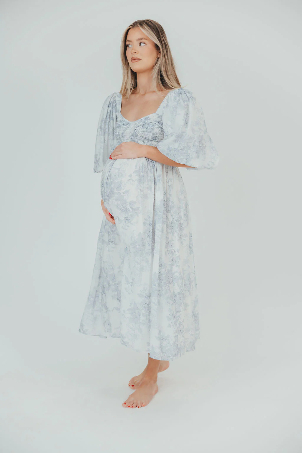 Harlow Maxi Dress in Light Blue Floral - Bump Friendly and Size Inclusive - Image 33