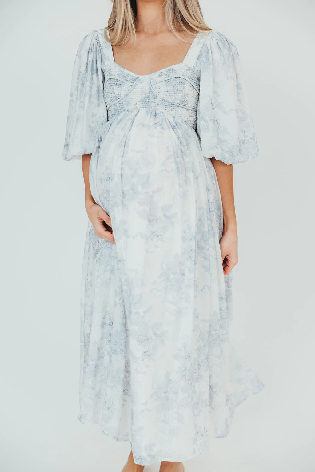 Harlow Maxi Dress in Light Blue Floral - Bump Friendly and Size Inclusive - Image 36
