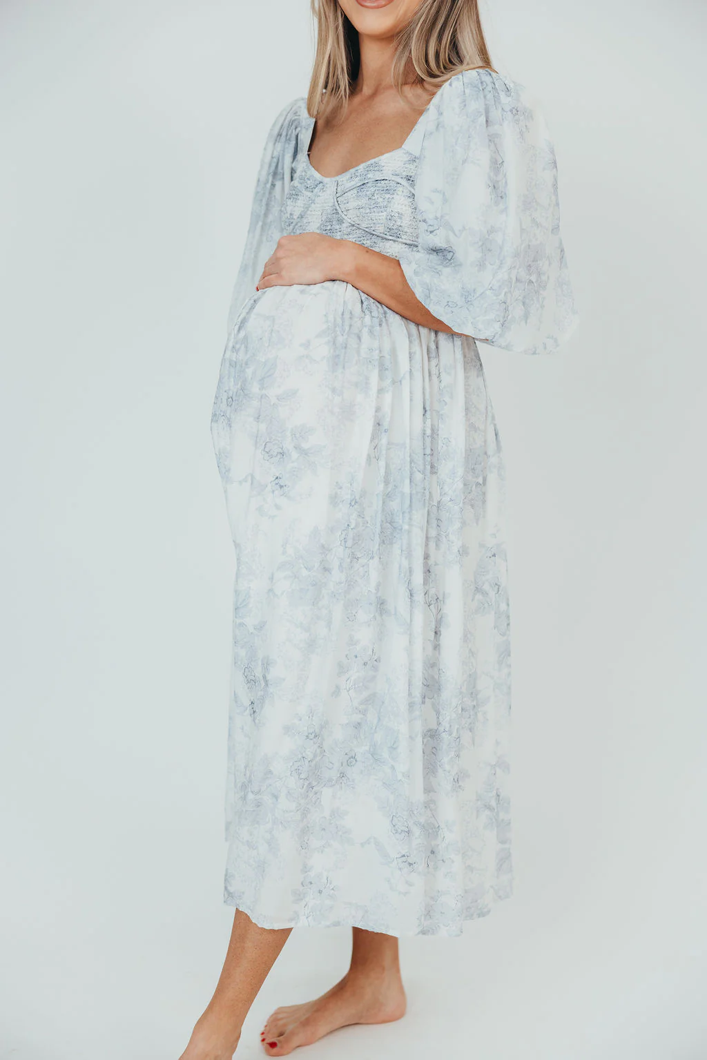 Harlow Maxi Dress in Light Blue Floral - Bump Friendly and Size Inclusive - Image 37