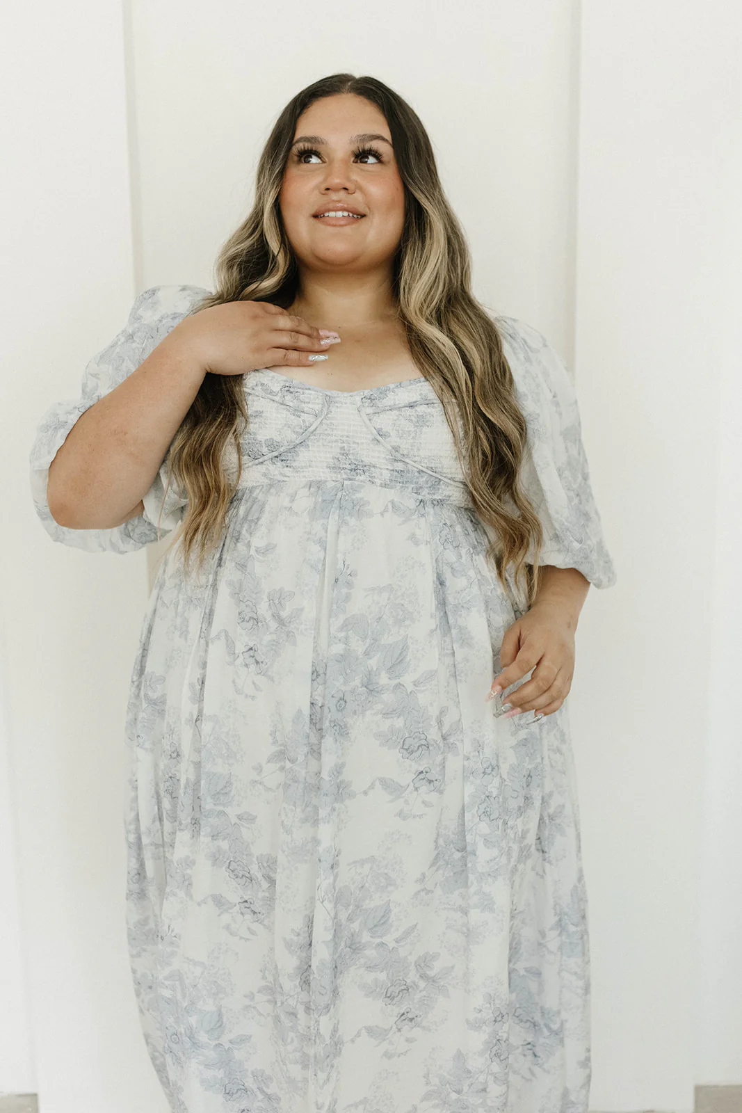 Harlow Maxi Dress in Light Blue Floral - Bump Friendly and Size Inclusive - Image 43