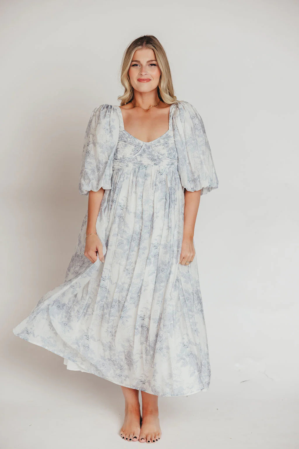 Harlow Maxi Dress in Light Blue Floral - Bump Friendly and Size Inclusive - Image 6