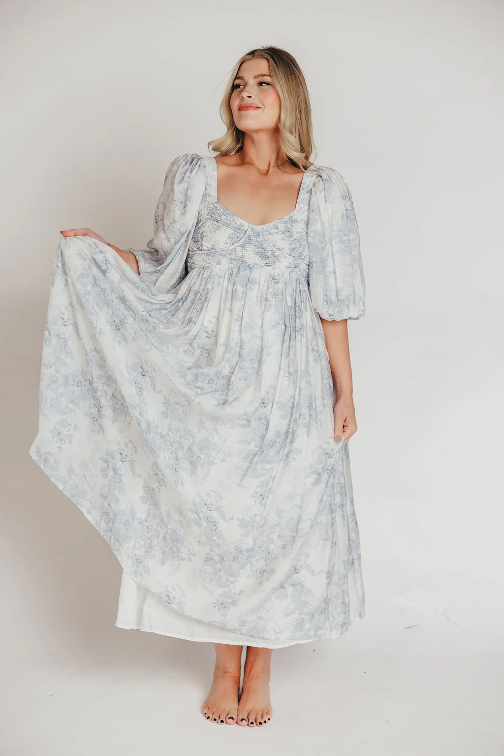 Harlow Maxi Dress in Light Blue Floral - Bump Friendly and Size Inclusive - Image 7
