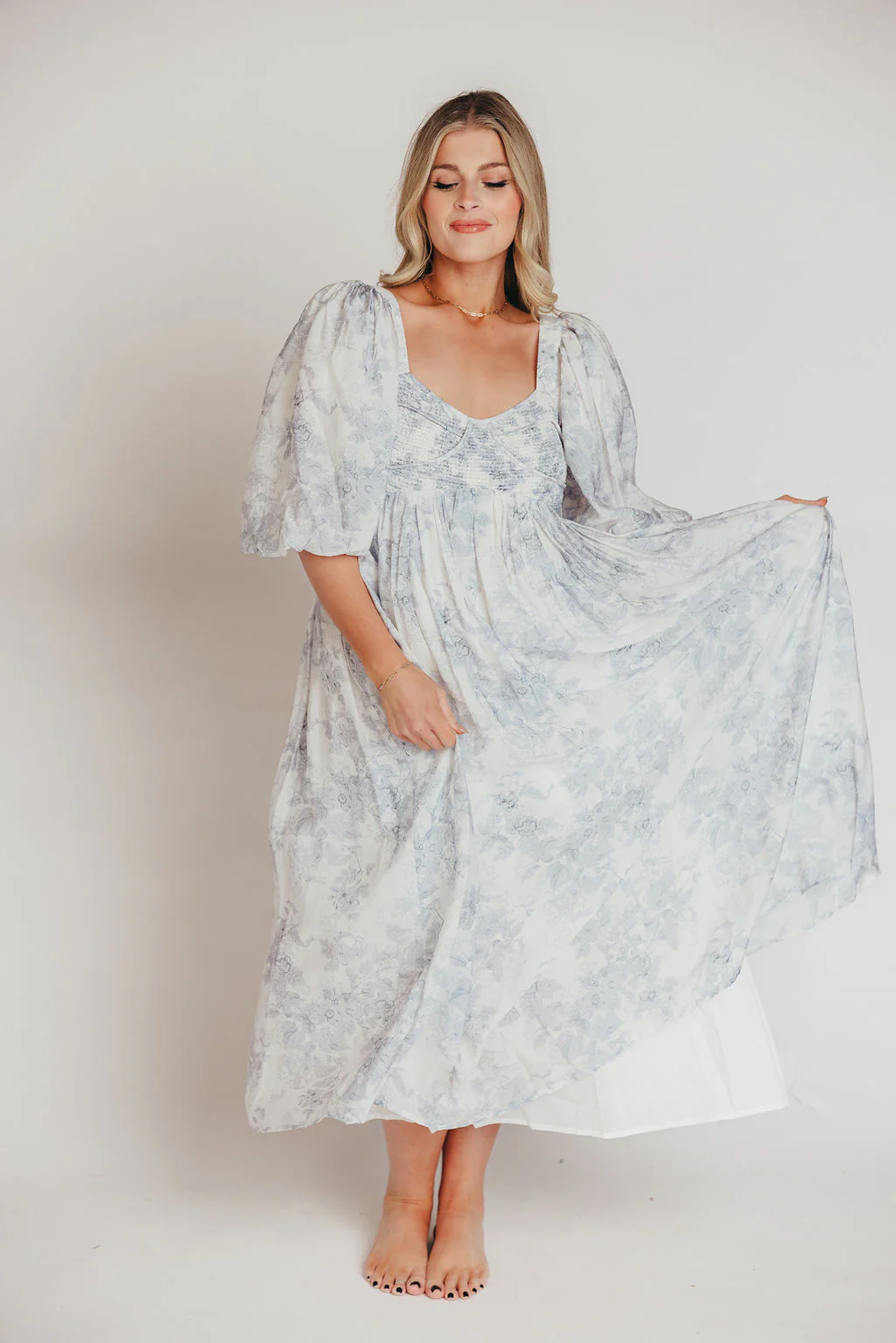 Harlow Maxi Dress in Light Blue Floral - Bump Friendly and Size Inclusive - Image 8