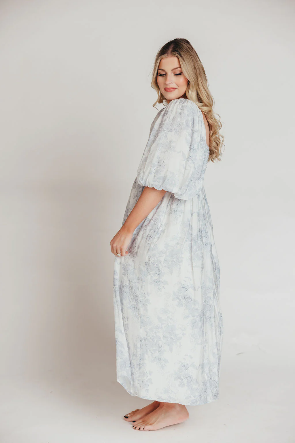 Harlow Maxi Dress in Light Blue Floral - Bump Friendly and Size Inclusive - Image 9