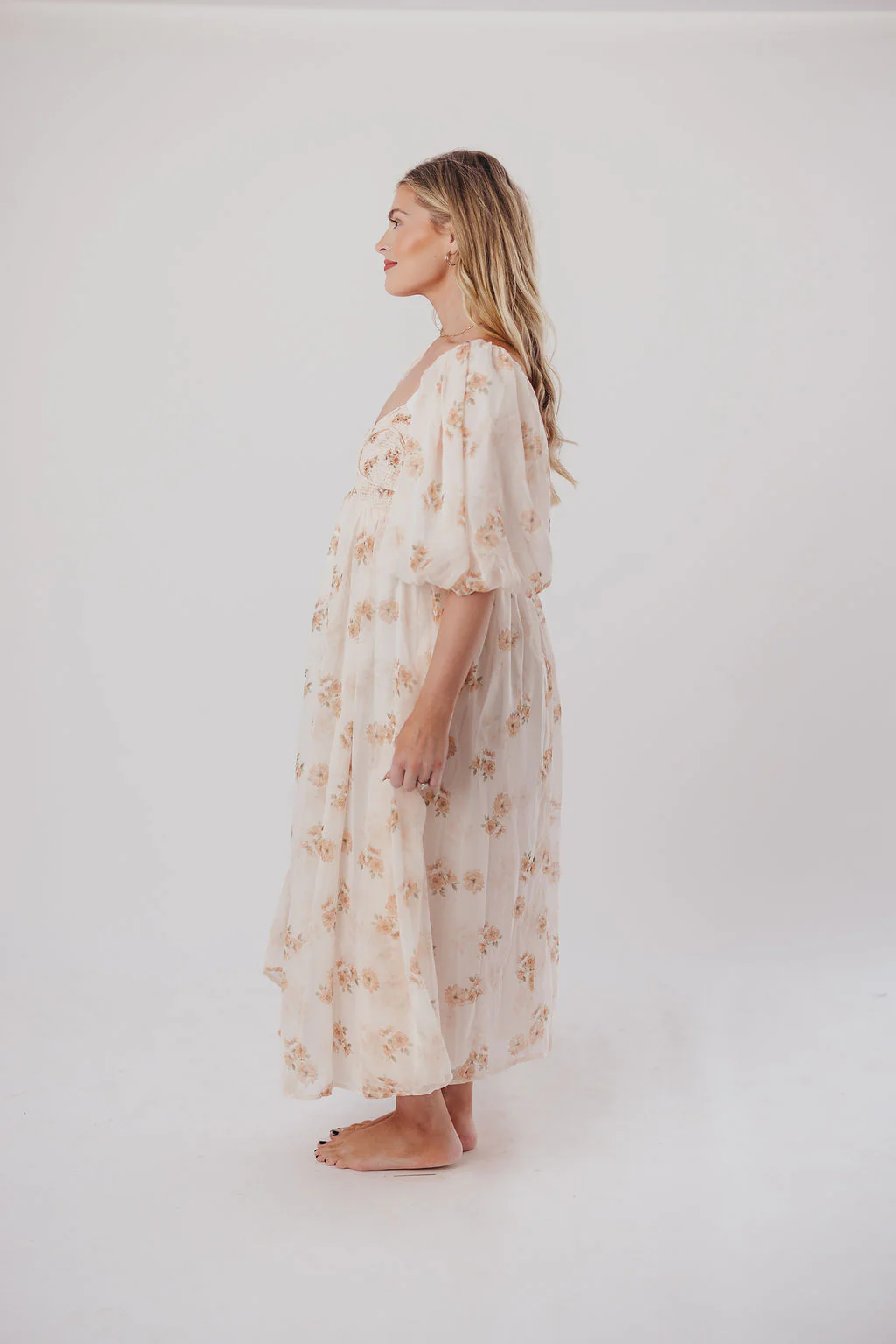 Harlow Maxi Dress in Taupe Floral - Bump Friendly & Inclusive Sizing (S-3XL) - Image 10