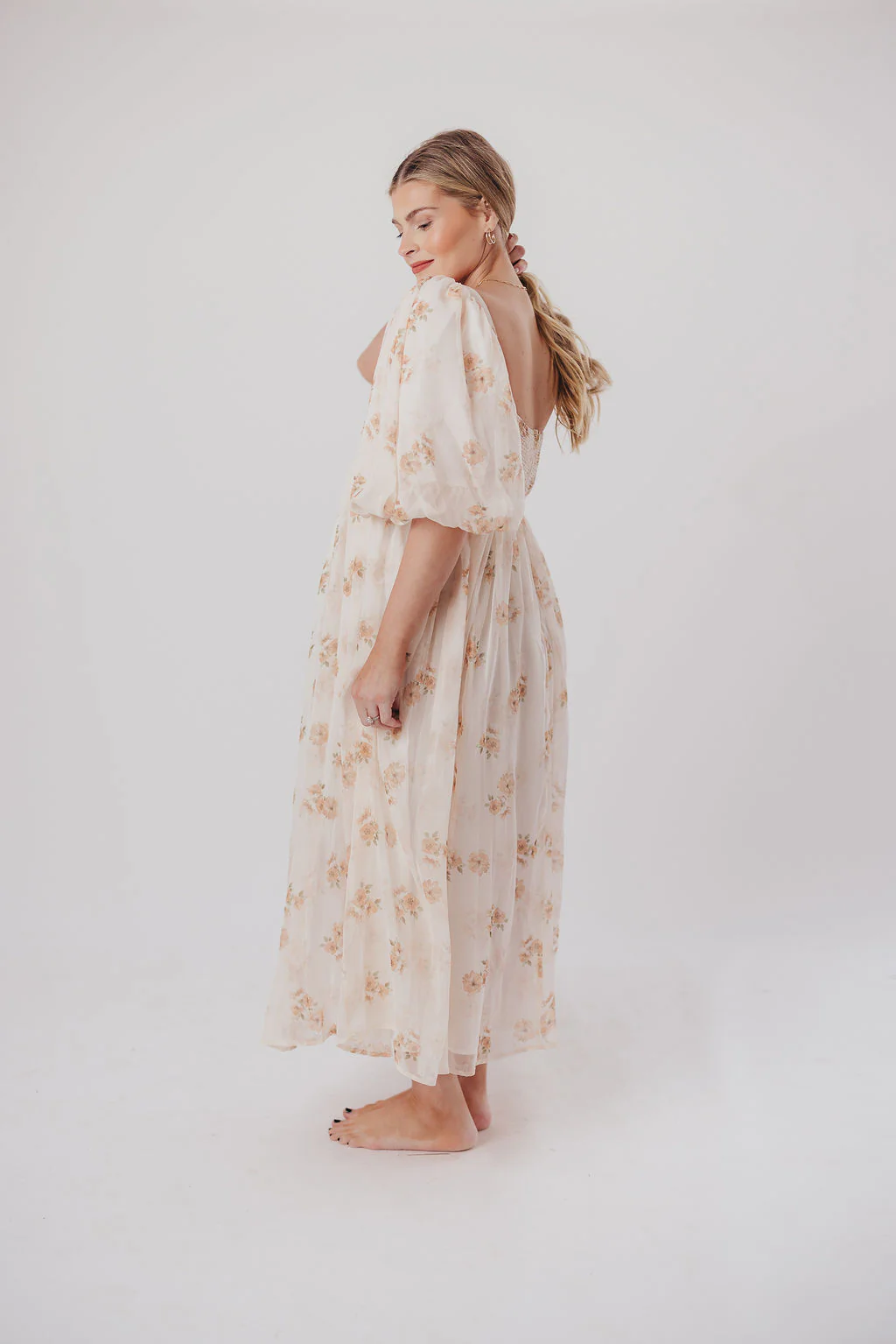 Harlow Maxi Dress in Taupe Floral - Bump Friendly & Inclusive Sizing (S-3XL) - Image 11
