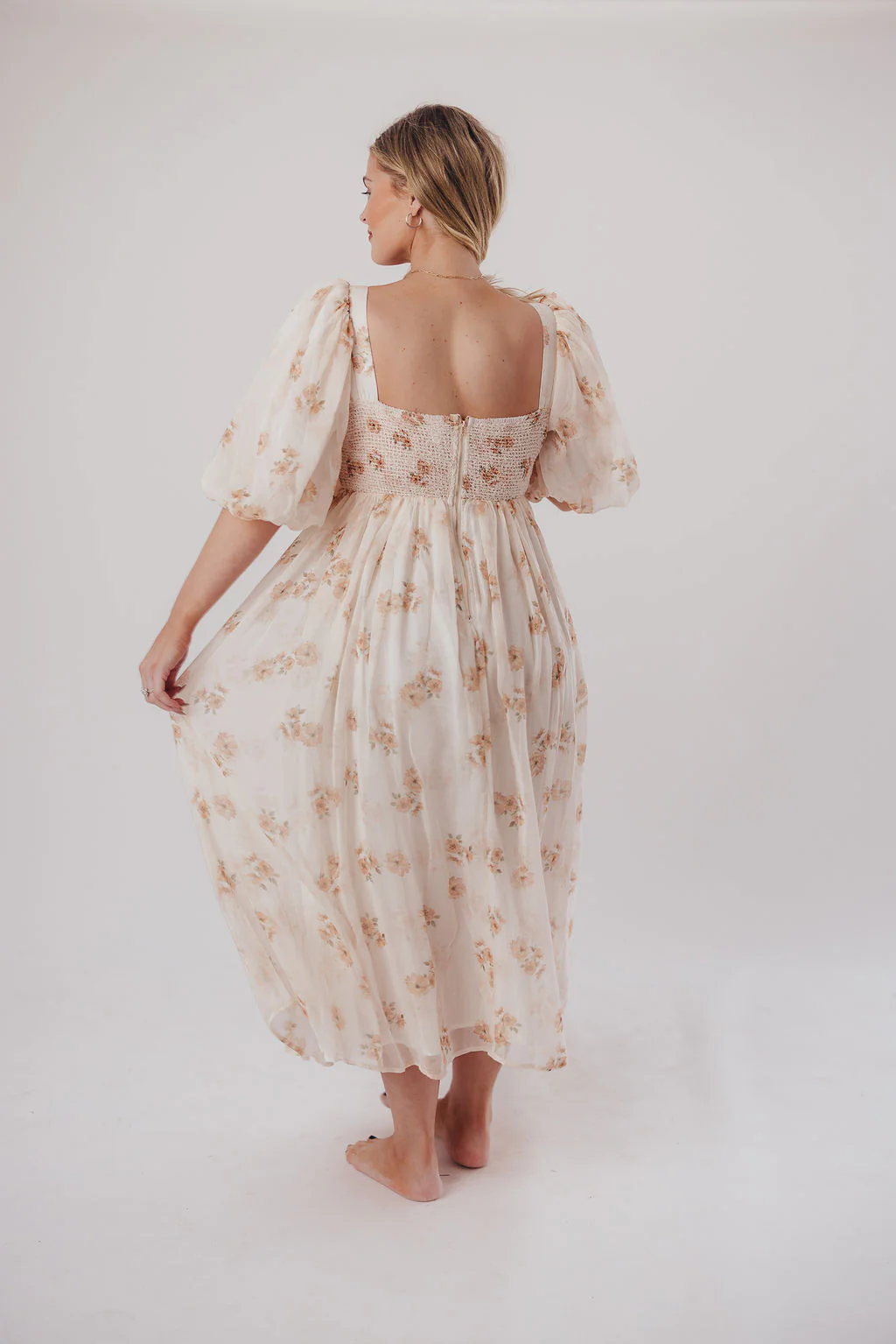 Harlow Maxi Dress in Taupe Floral - Bump Friendly & Inclusive Sizing (S-3XL) - Image 12