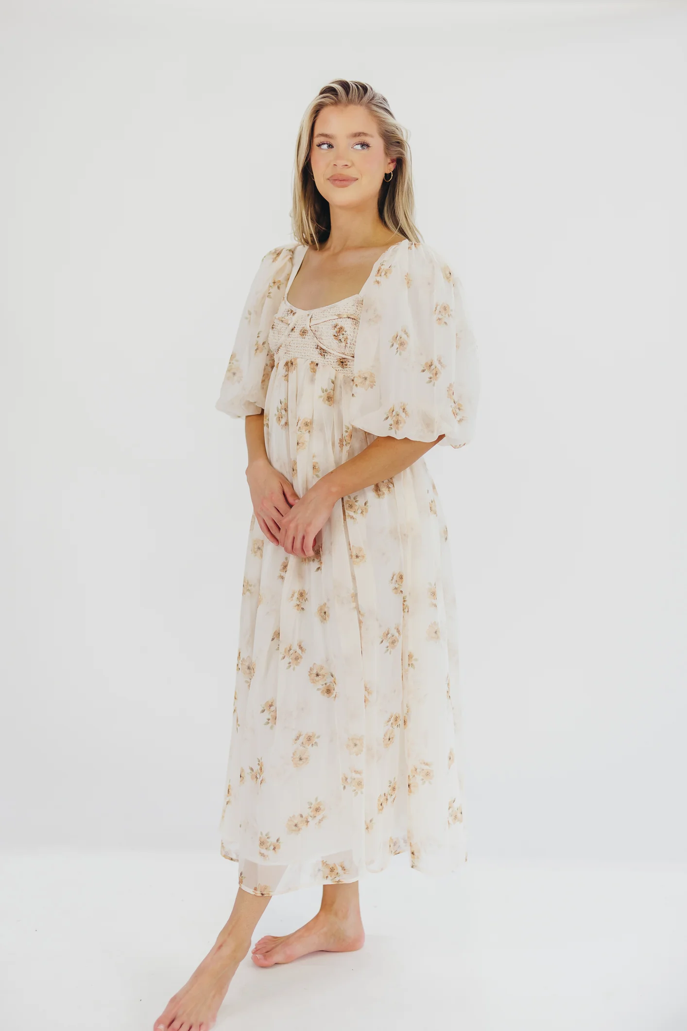 Harlow Maxi Dress in Taupe Floral - Bump Friendly & Inclusive Sizing (S-3XL) - Image 20