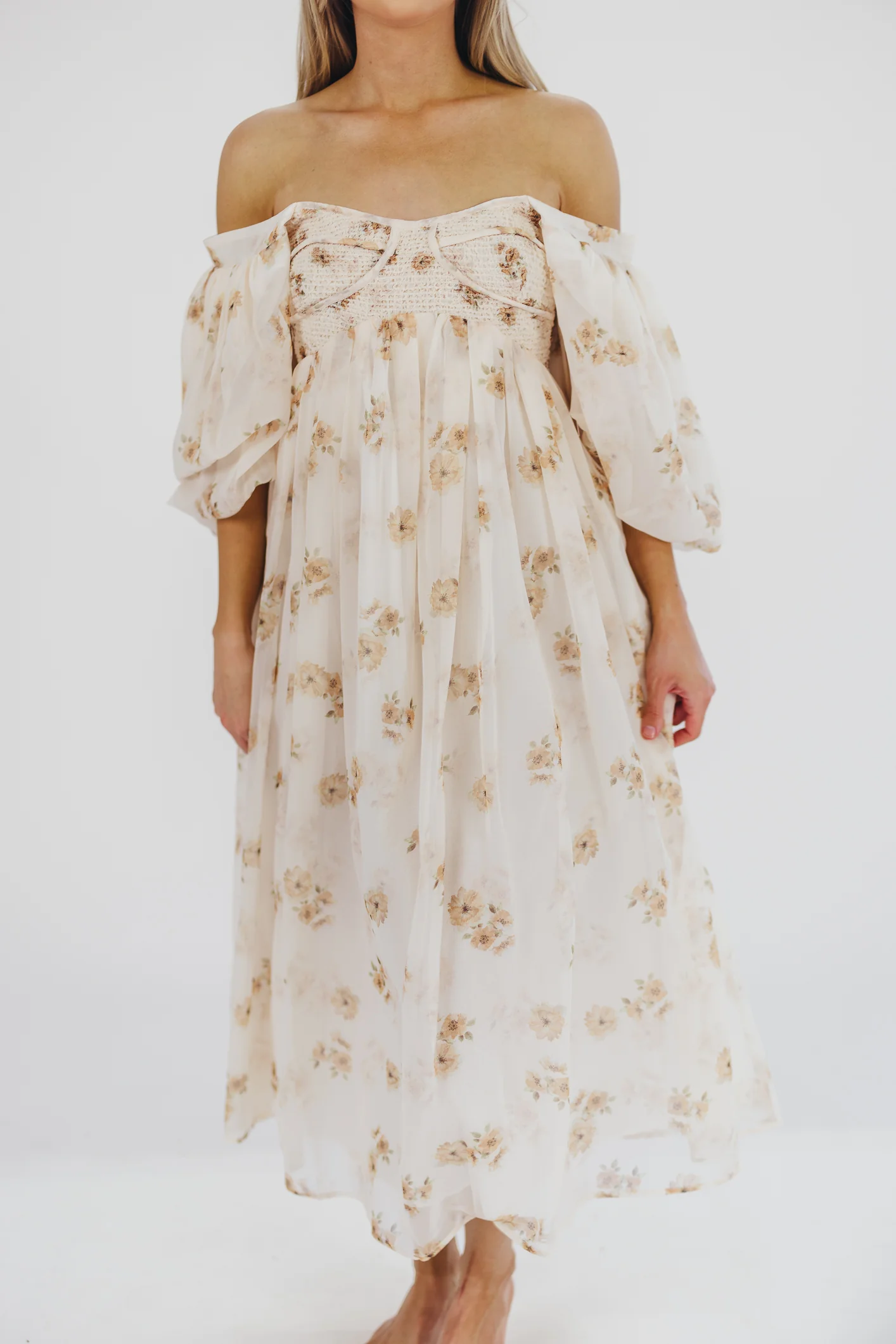 Harlow Maxi Dress in Taupe Floral - Bump Friendly & Inclusive Sizing (S-3XL) - Image 27
