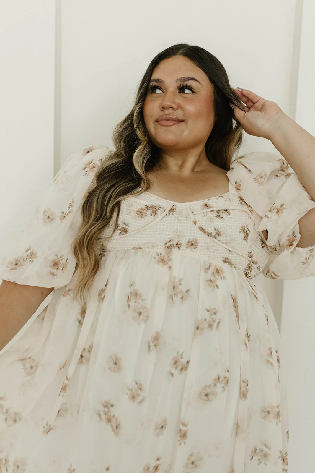 Harlow Maxi Dress in Taupe Floral - Bump Friendly & Inclusive Sizing (S-3XL) - Image 29