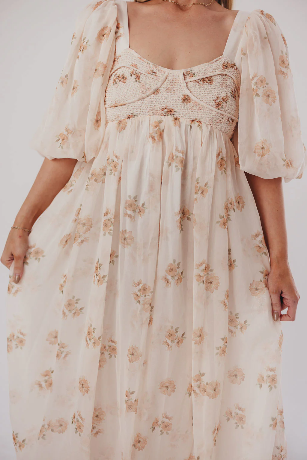 Harlow Maxi Dress in Taupe Floral - Bump Friendly & Inclusive Sizing (S-3XL) - Image 3