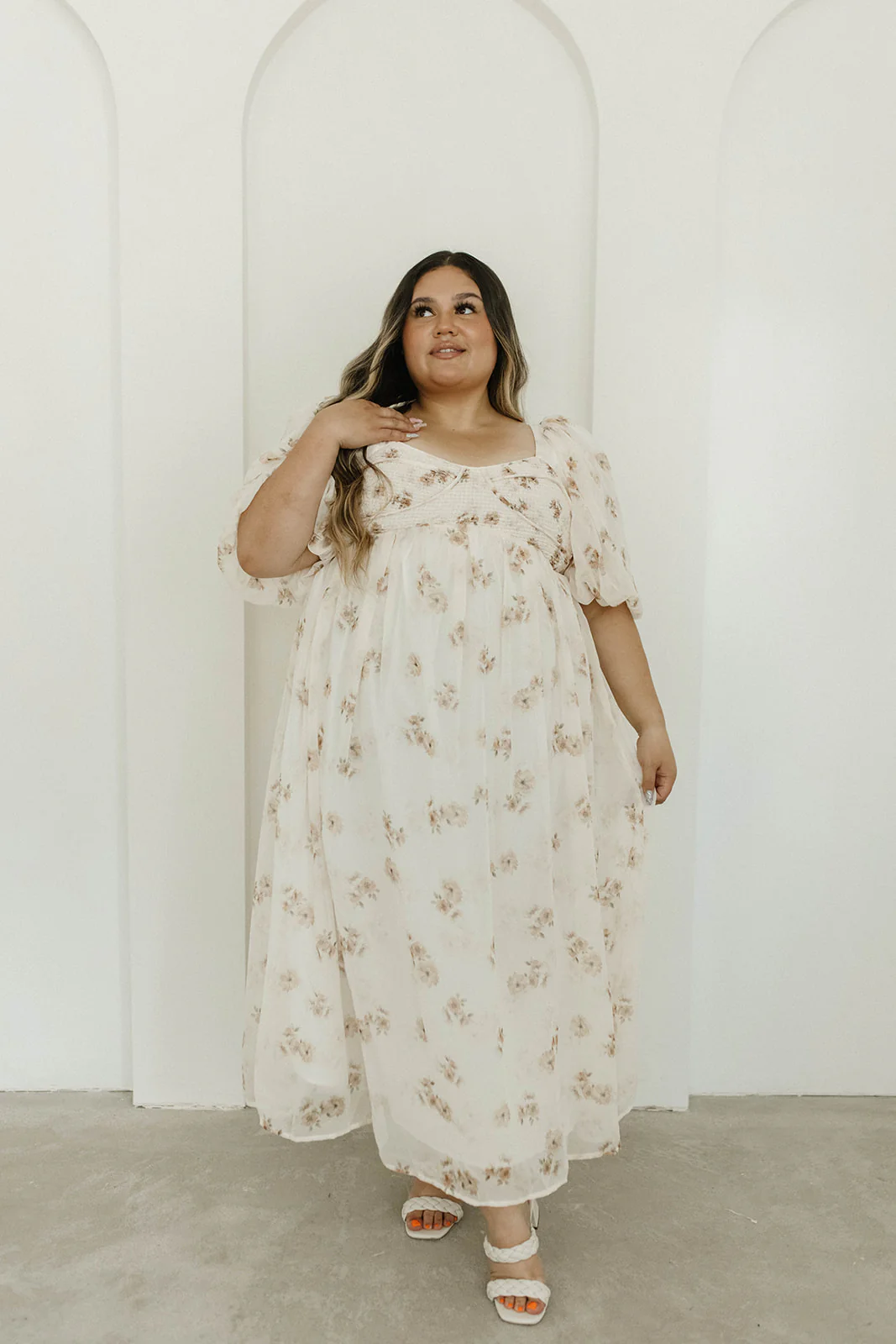 Harlow Maxi Dress in Taupe Floral - Bump Friendly & Inclusive Sizing (S-3XL) - Image 30