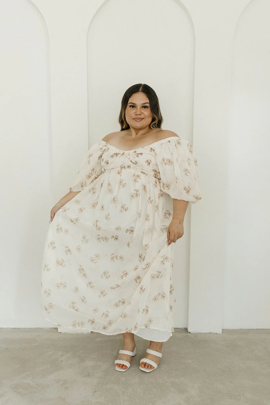 Harlow Maxi Dress in Taupe Floral - Bump Friendly & Inclusive Sizing (S-3XL) - Image 33