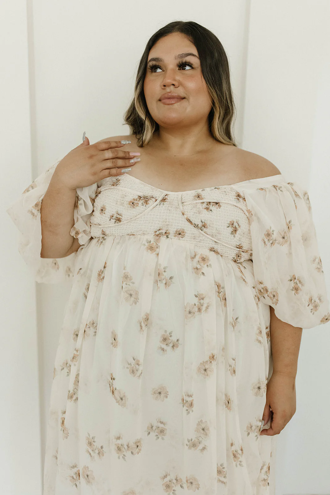 Harlow Maxi Dress in Taupe Floral - Bump Friendly & Inclusive Sizing (S-3XL) - Image 34