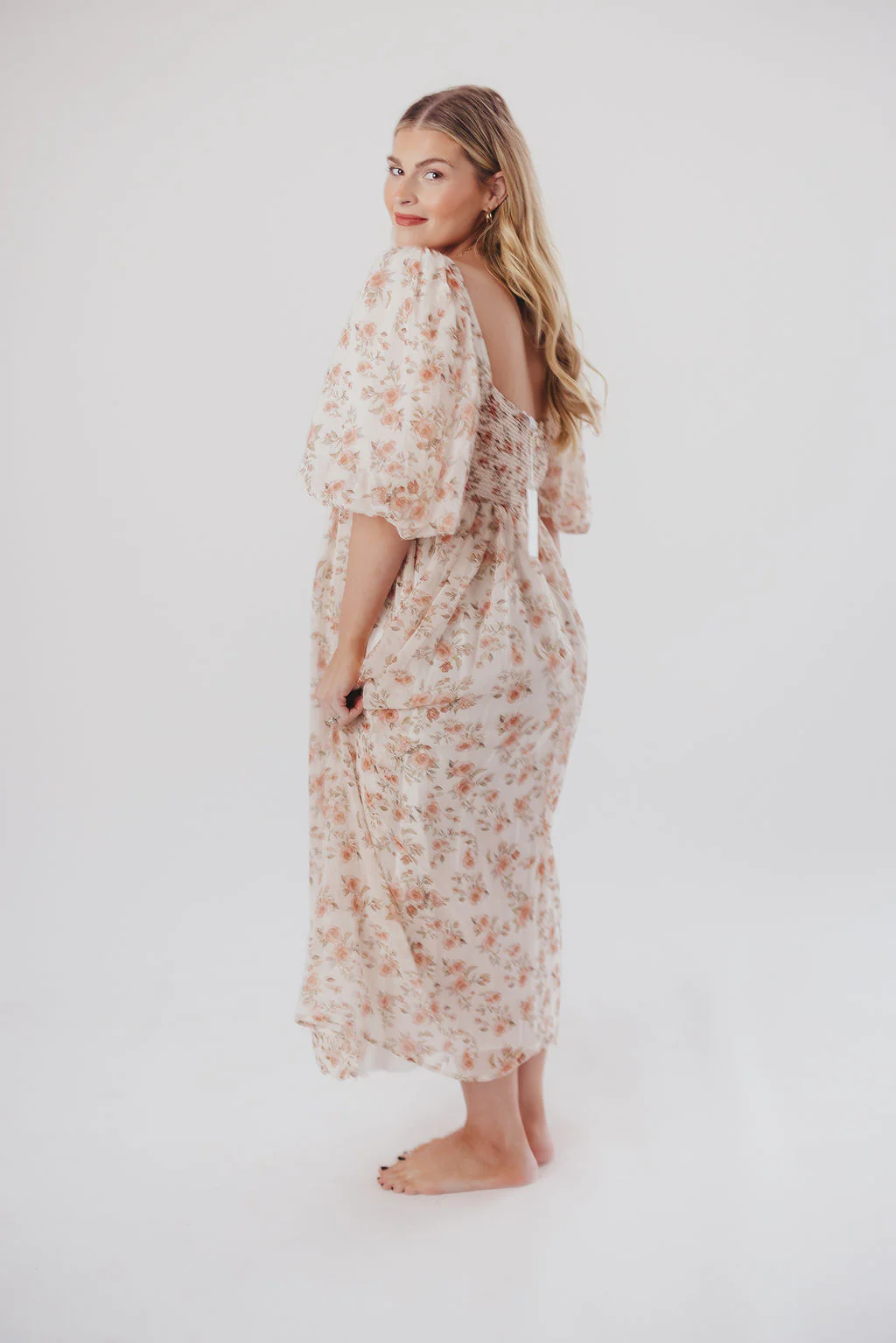 Harlow Maxi Dress in Ivory Floral - Bump Friendly & Inclusive Sizing (S-3XL) - Image 12