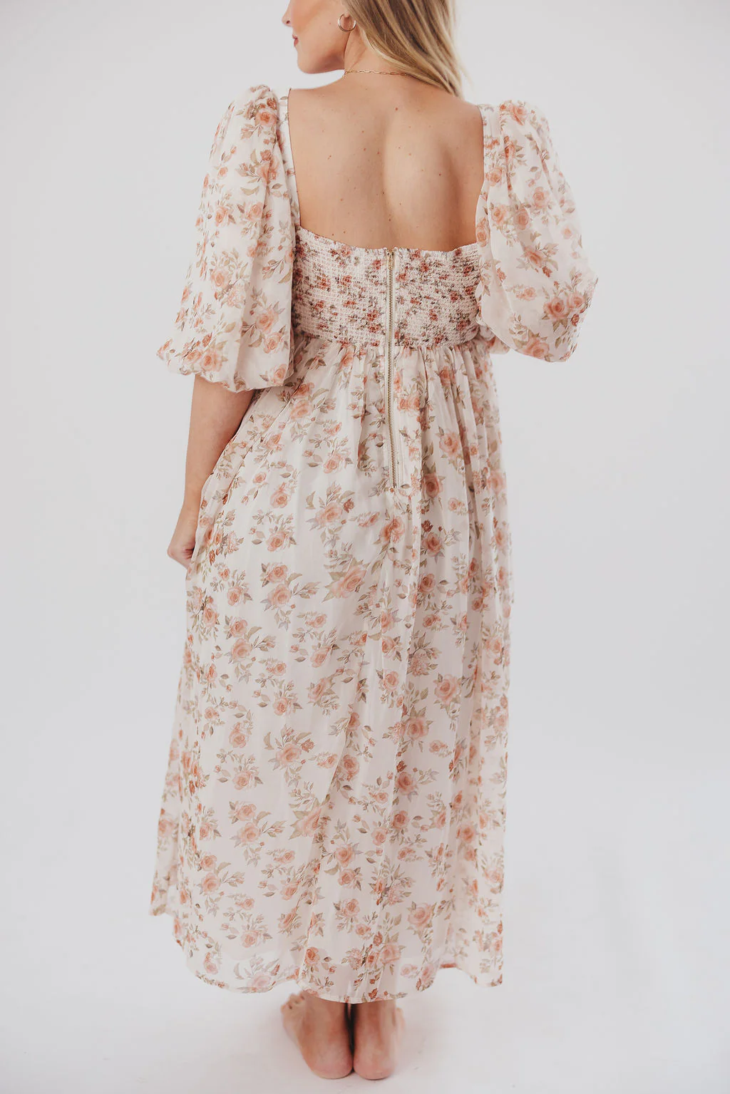 Harlow Maxi Dress in Ivory Floral - Bump Friendly & Inclusive Sizing (S-3XL) - Image 13