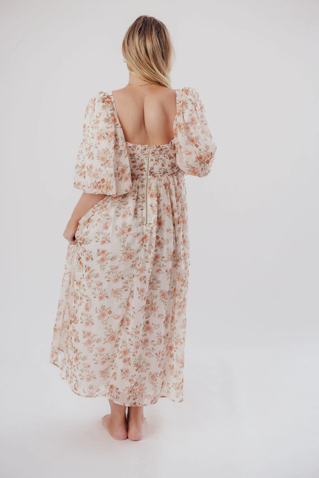 Harlow Maxi Dress in Ivory Floral - Bump Friendly & Inclusive Sizing (S-3XL) - Image 14