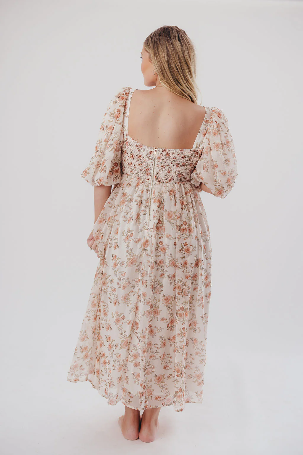 Harlow Maxi Dress in Ivory Floral - Bump Friendly & Inclusive Sizing (S-3XL) - Image 15