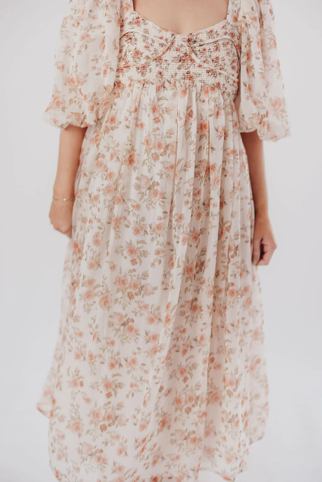 Harlow Maxi Dress in Ivory Floral - Bump Friendly & Inclusive Sizing (S-3XL) - Image 17
