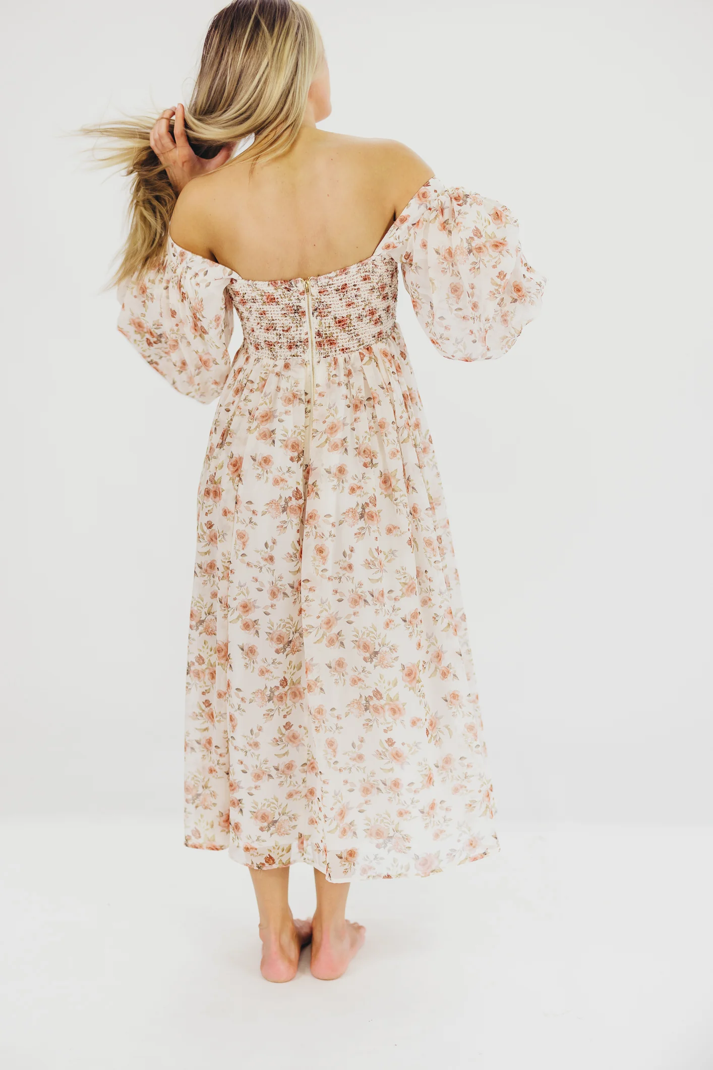 Harlow Maxi Dress in Ivory Floral - Bump Friendly & Inclusive Sizing (S-3XL) - Image 19