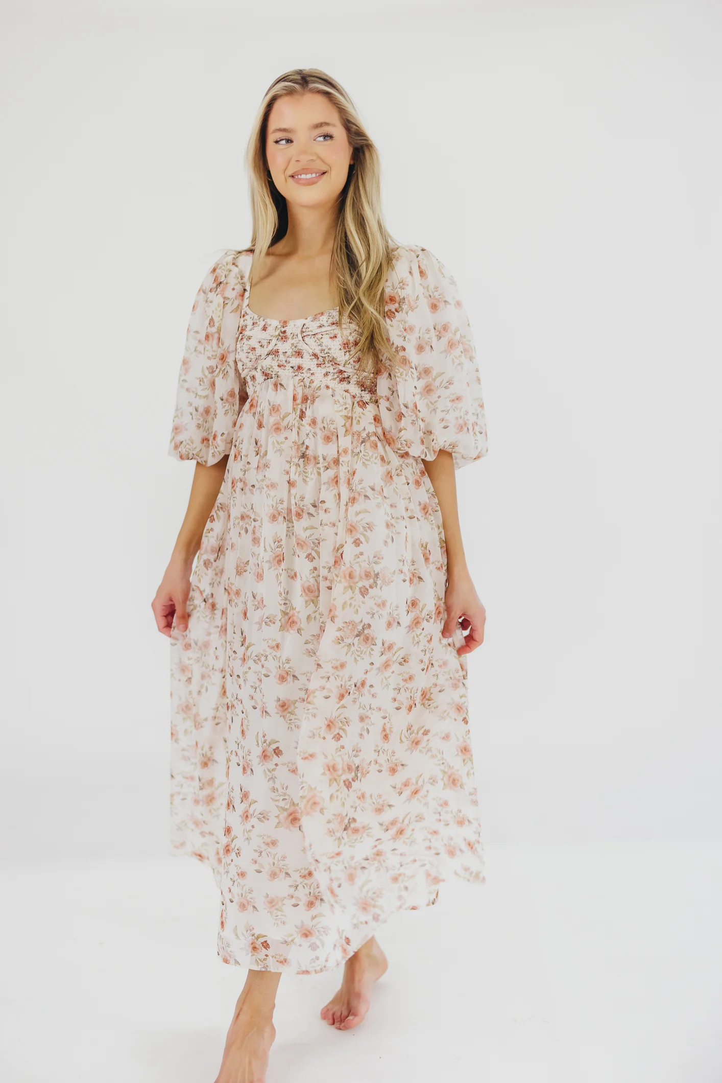 Harlow Maxi Dress in Ivory Floral - Bump Friendly & Inclusive Sizing (S-3XL) - Image 20