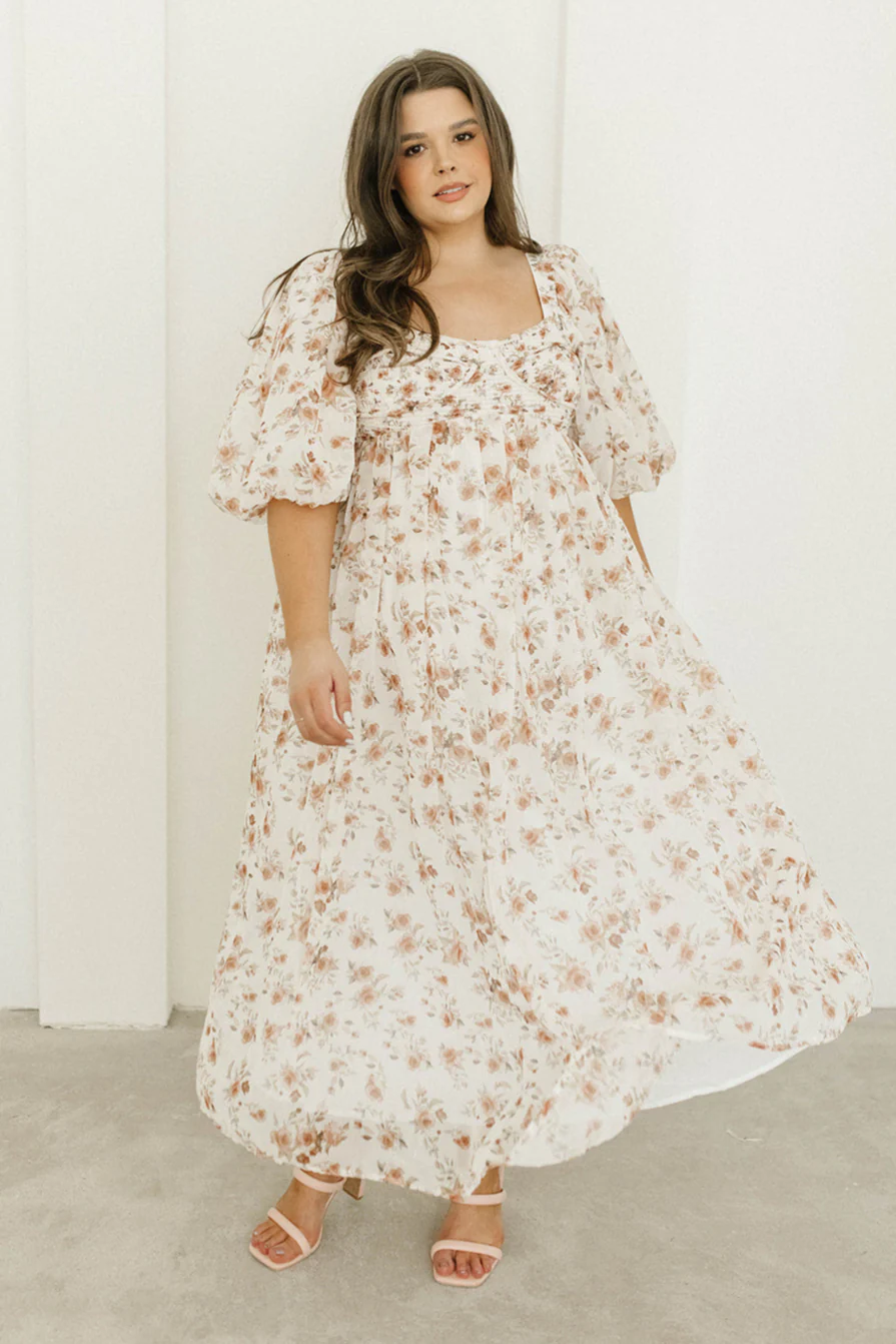 Harlow Maxi Dress in Ivory Floral - Bump Friendly & Inclusive Sizing (S-3XL) - Image 30
