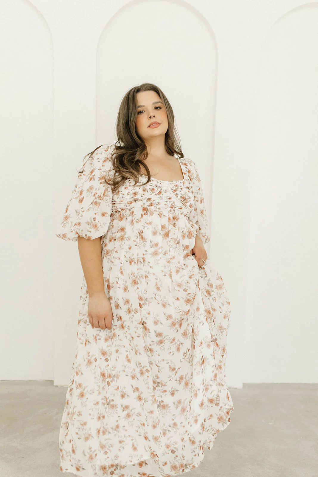 Harlow Maxi Dress in Ivory Floral - Bump Friendly & Inclusive Sizing (S-3XL) - Image 32