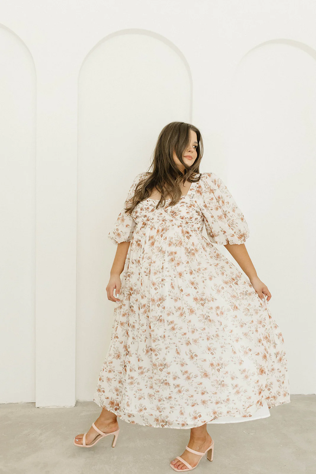 Harlow Maxi Dress in Ivory Floral - Bump Friendly & Inclusive Sizing (S-3XL) - Image 33