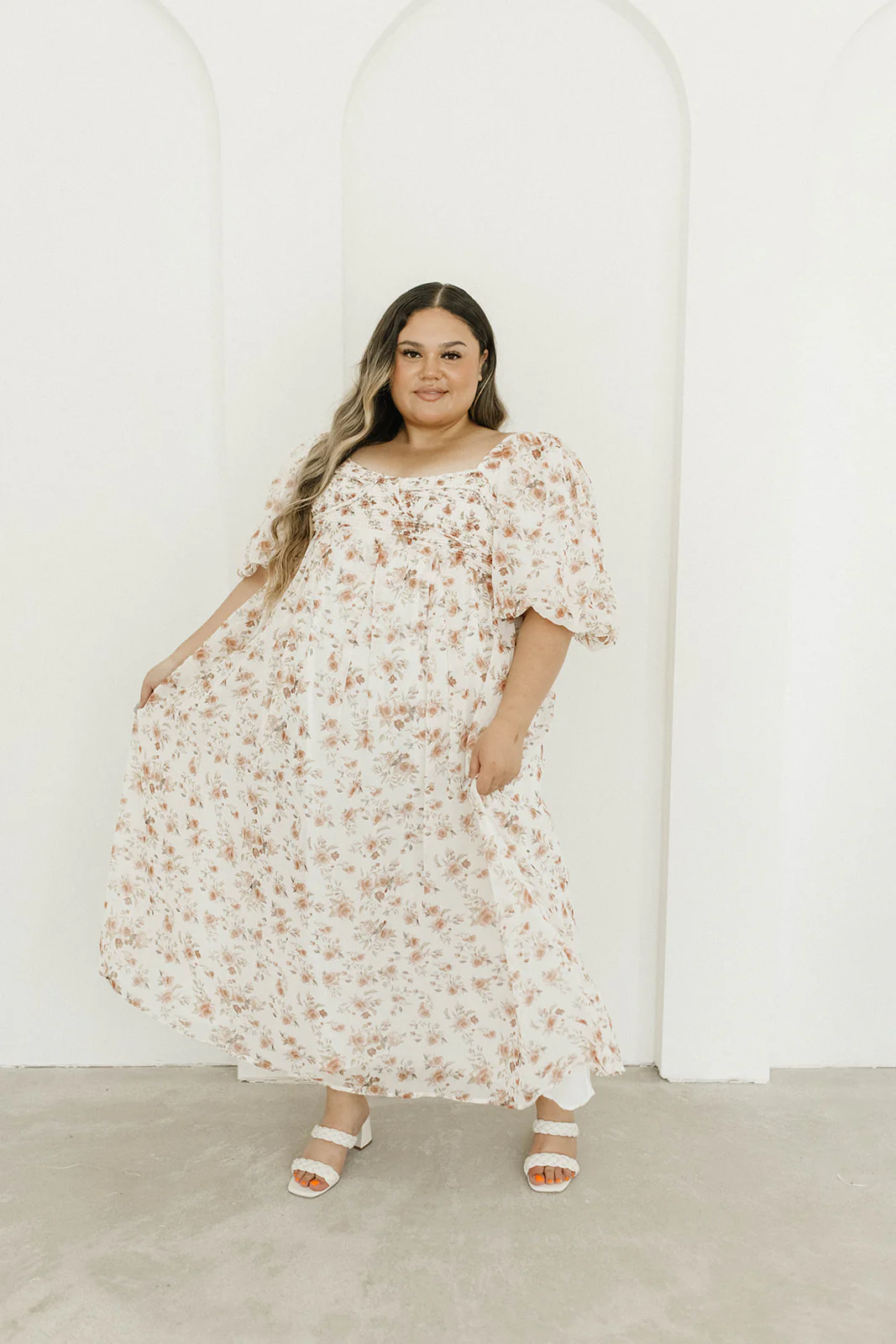 Harlow Maxi Dress in Ivory Floral - Bump Friendly & Inclusive Sizing (S-3XL) - Image 44