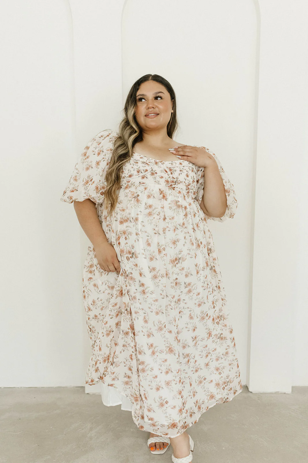 Harlow Maxi Dress in Ivory Floral - Bump Friendly & Inclusive Sizing (S-3XL) - Image 49