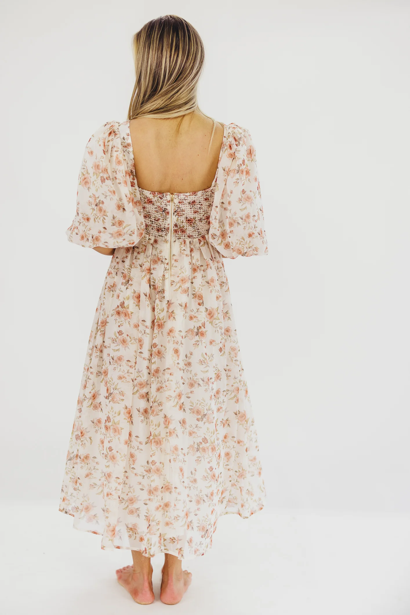 Harlow Maxi Dress in Ivory Floral - Bump Friendly & Inclusive Sizing (S-3XL) - Image 5
