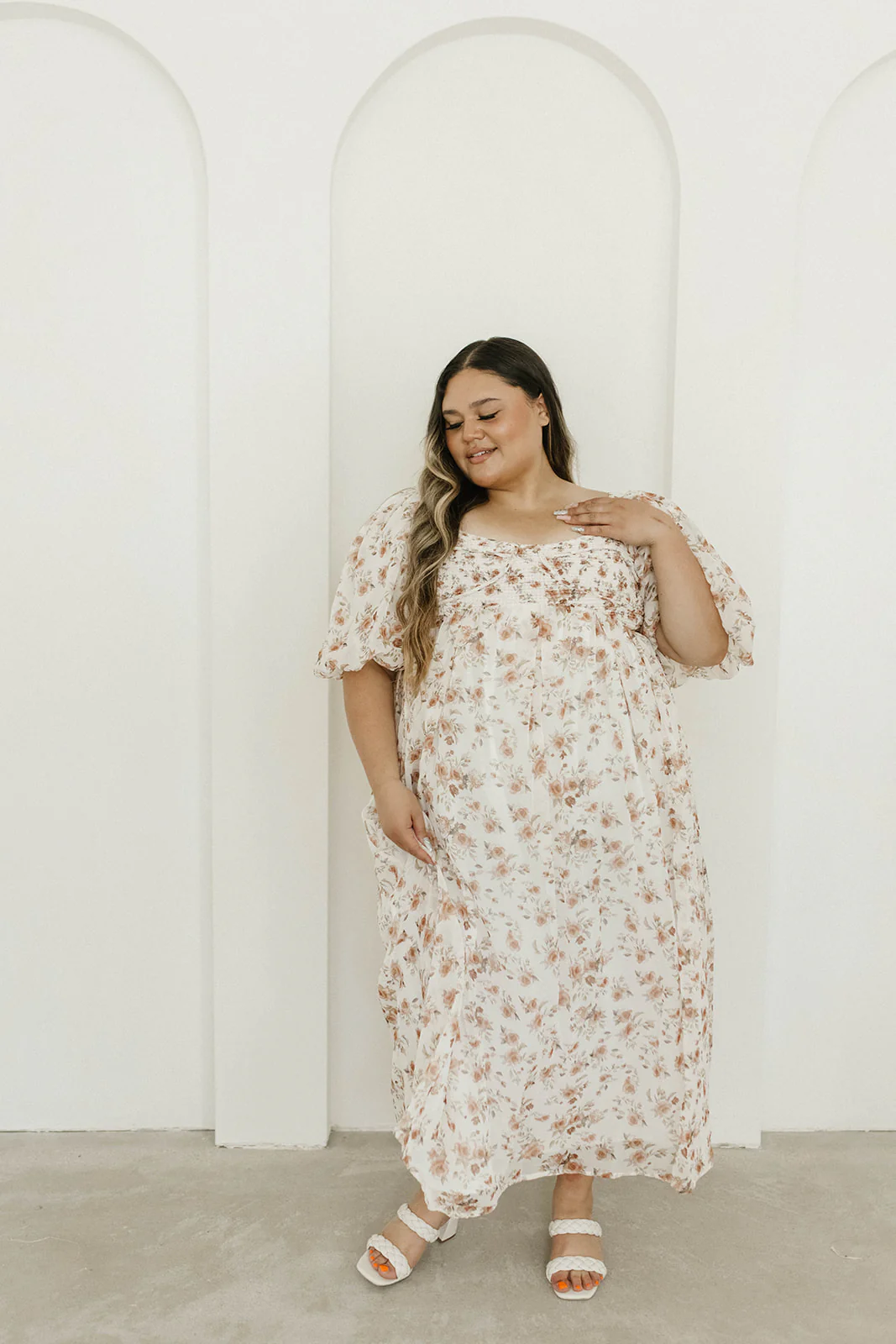 Harlow Maxi Dress in Ivory Floral - Bump Friendly & Inclusive Sizing (S-3XL) - Image 51