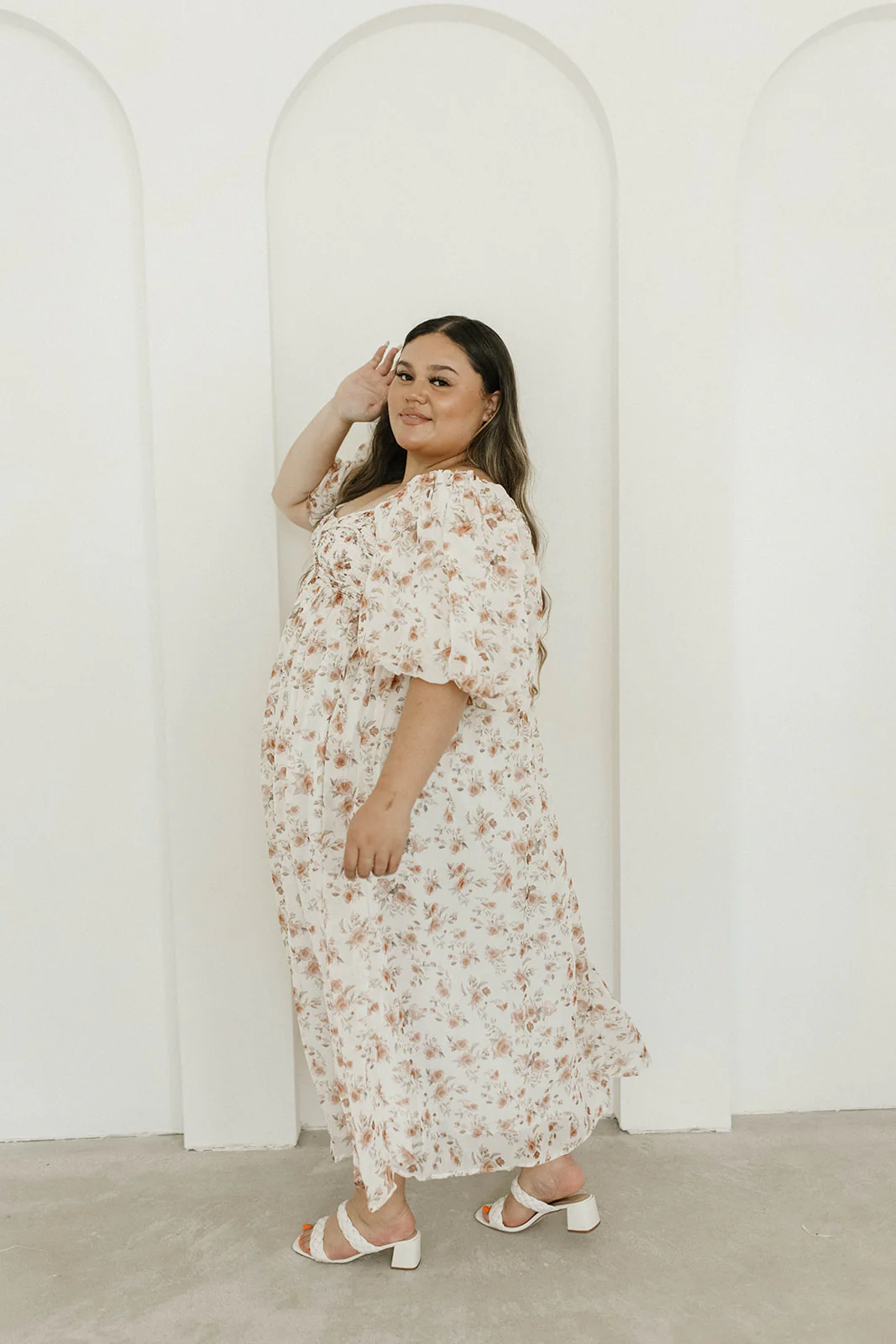 Harlow Maxi Dress in Ivory Floral - Bump Friendly & Inclusive Sizing (S-3XL) - Image 55