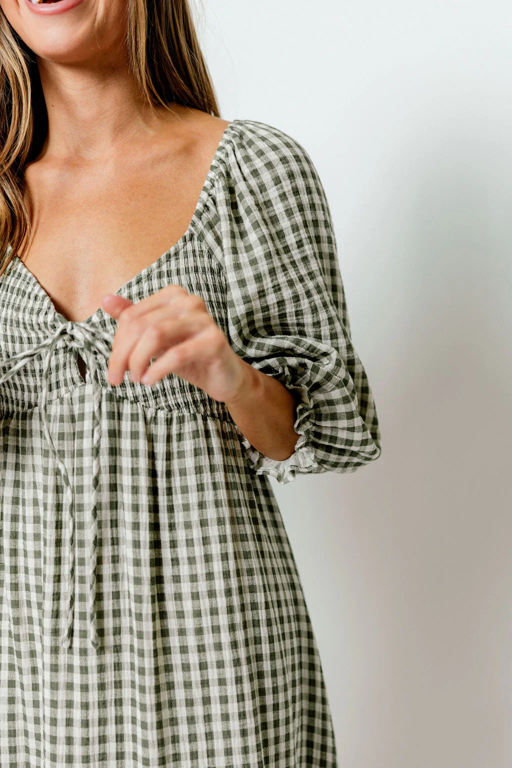Cecilia 100% Cotton Smocked Maxi Dress in Forest Plaid (Lined) - Bump Friendly - Image 16